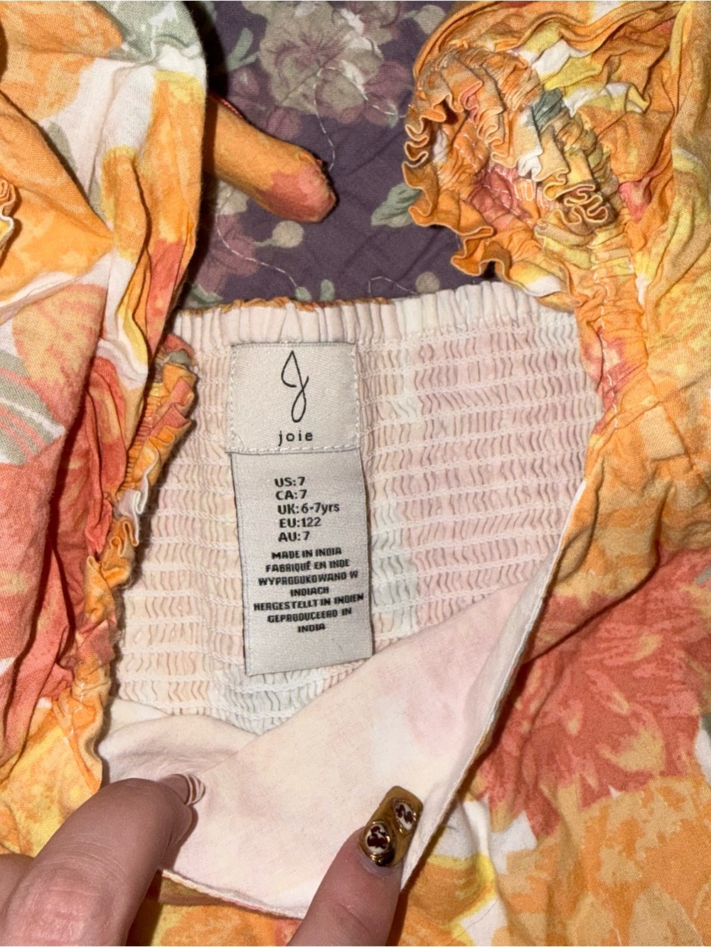 Joie Yellow Orange Floral Ruffle Sundress - Picture 2 of 2